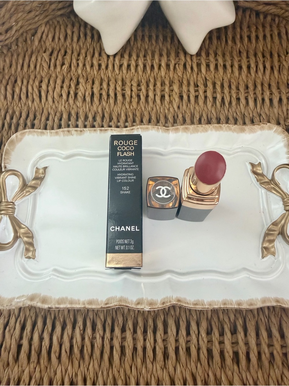 CHANEL Rouge Coco Flash Lipstick in Rose Mauve with Black & Gold Case